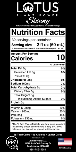 Blue Lotus Plant Power Zero Sugar Concentrate