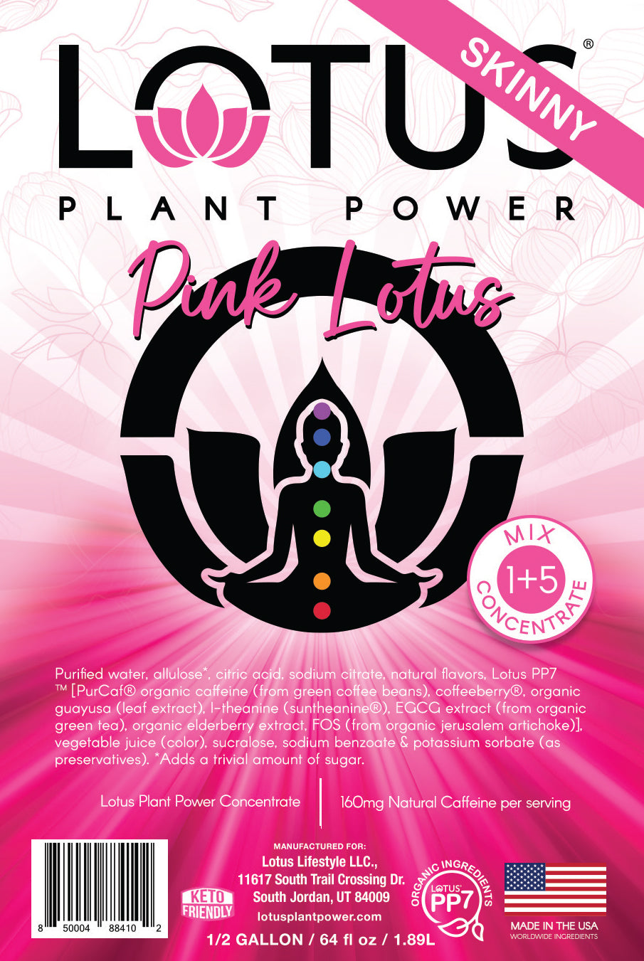 Pink Lotus Plant Power Zero Sugar Concentrate