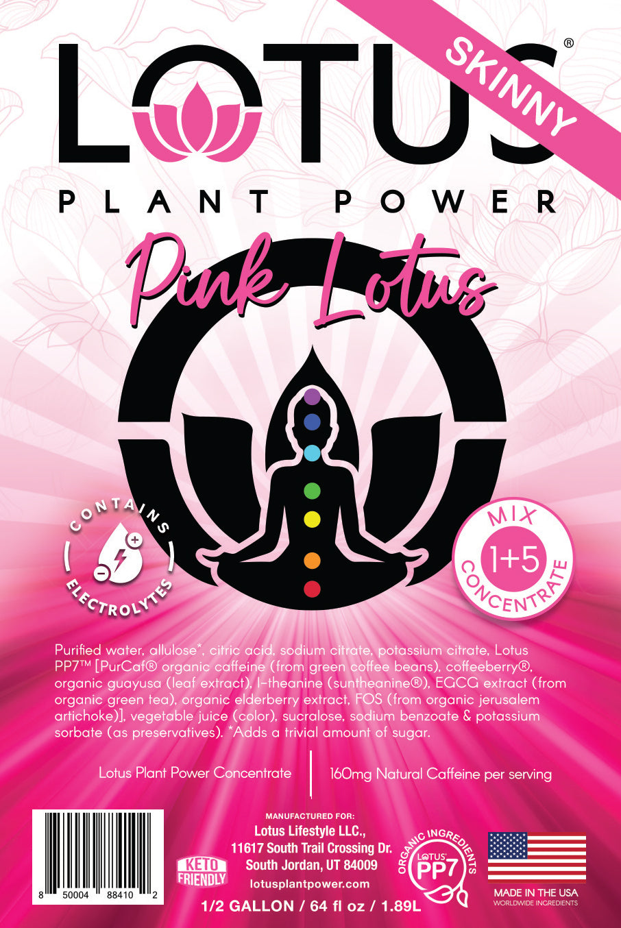 Pink Lotus Plant Power Zero Sugar Concentrate