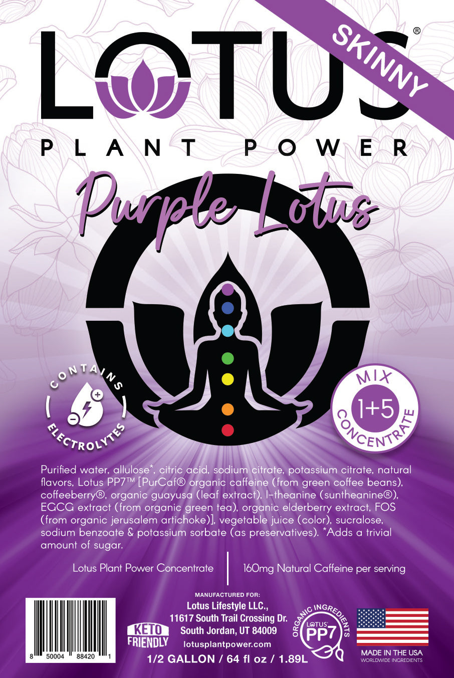 Purple Lotus Plant Power Zero Sugar Concentrate