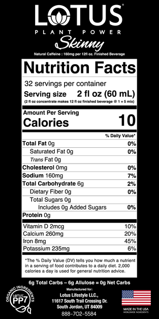 White Lotus Plant Power Zero Sugar Concentrate