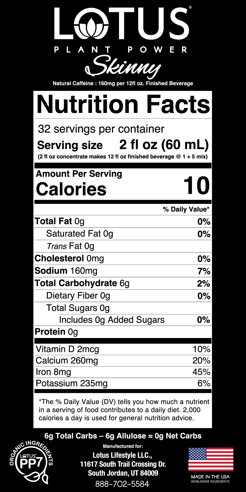 Blue Lotus Plant Power Zero Sugar Concentrate