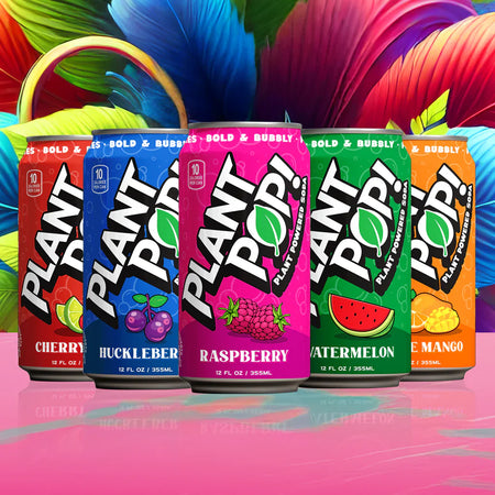 Plant Pop® Variety Pack | 12pk | 5 flavors | 0 sugar, 10 calories