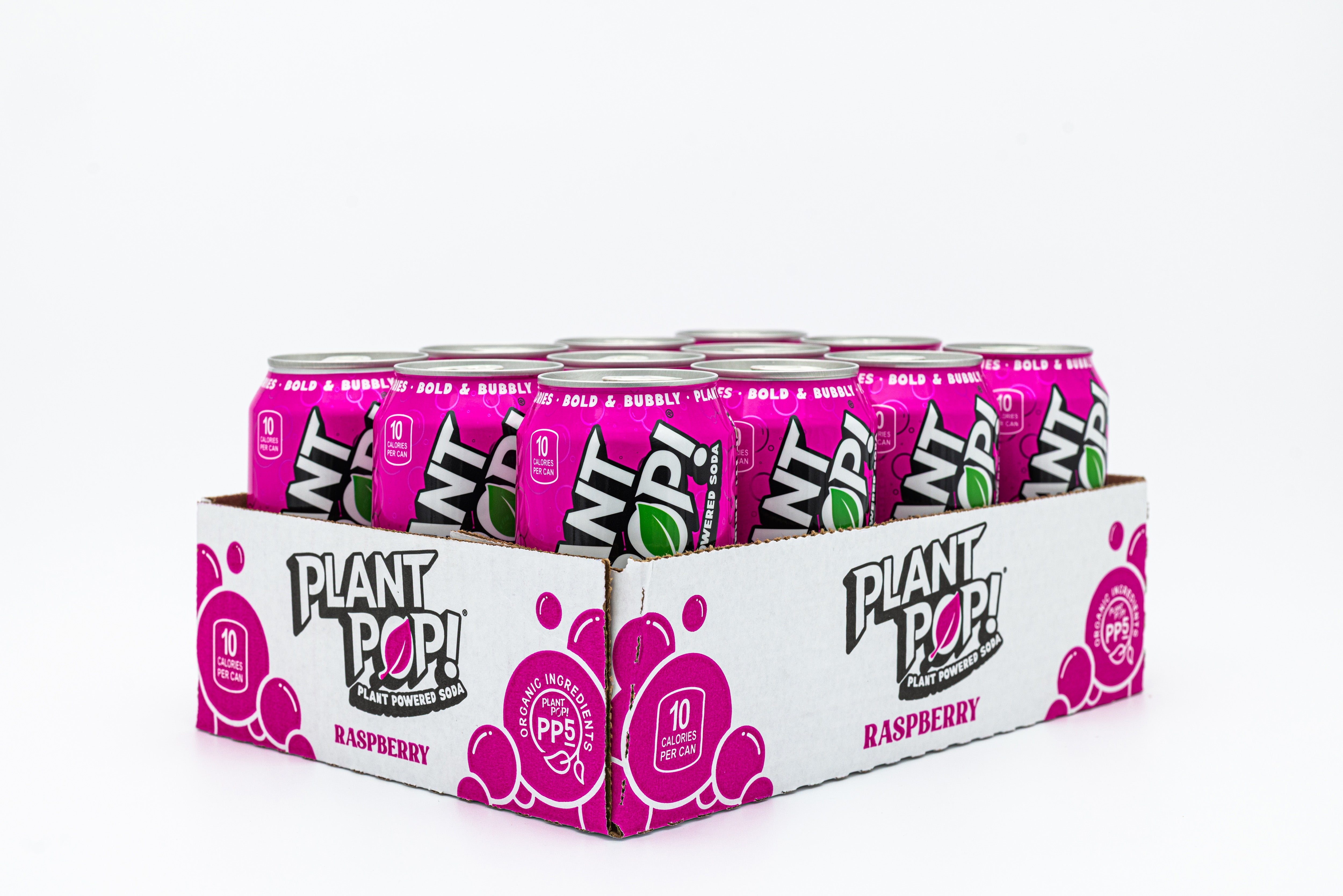 Case of Raspberry Plant Pop plant powered soda