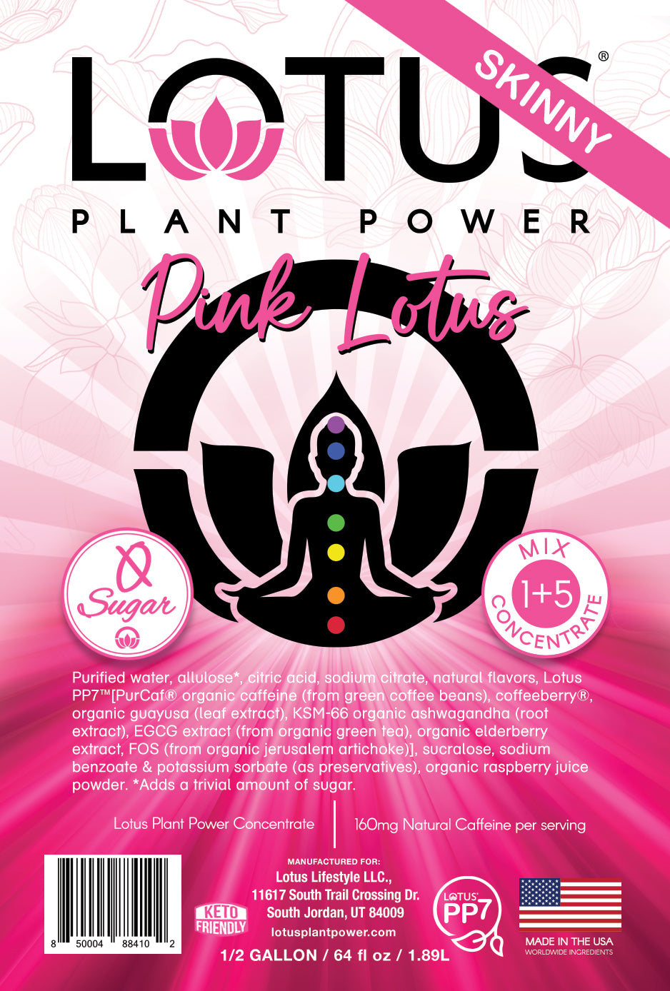 Pink Lotus Plant Power Zero Sugar Concentrate