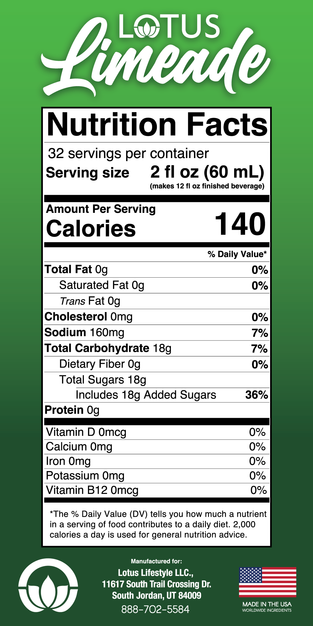 Lotus Limeade Concentrate (No Caffeine)