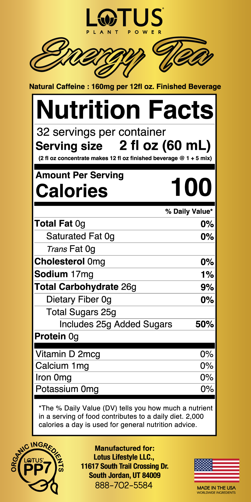 Lotus Energy Tea Concentrate (Naturally Sweetened)