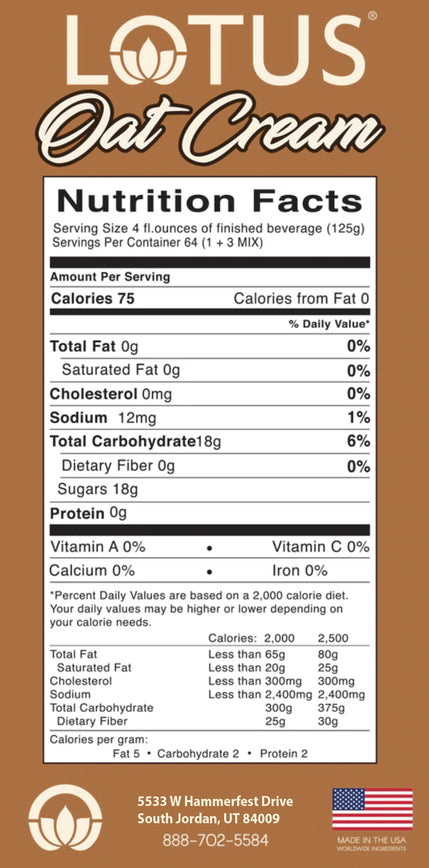 Lotus Oat Cream Base Concentrate - Original Vanilla